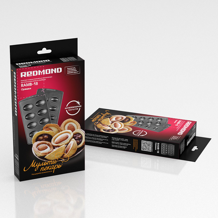 Панель "Орешки" для мультипекаря РЕДМОНД (форма для выпечки орешков с начинкой) RAMB-18 - фото 4 - купить в интернет-магазине Редмонд