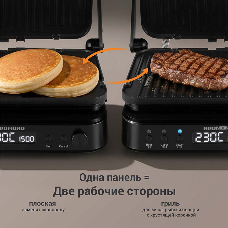 Гриль РЕДМОНД SteakMaster RGM-M819D (черный) - фото 2 - купить в интернет-магазине Редмонд