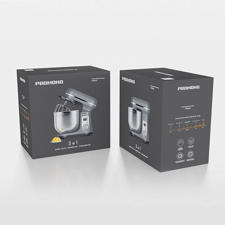 Планетарный миксер РЕДМОНД FM605 (серый) - фото 10 - купить в интернет-магазине Редмонд