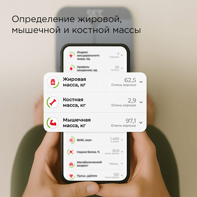 Умные напольные весы РЕДМОНД Skybalance SB1812S (черный) - фото 4 - купить в интернет-магазине Редмонд