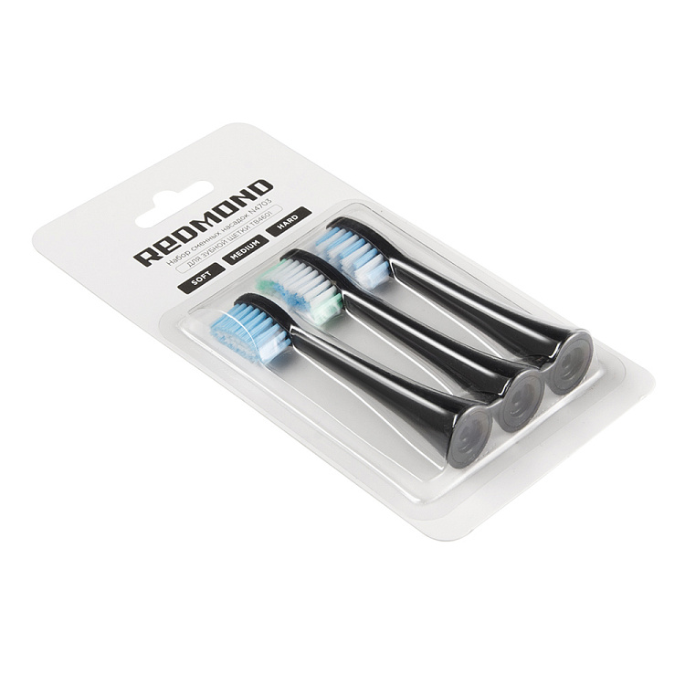Набор сменных насадок REDMOND N4703 для зубной щетки (черный) - фото 7 - купить в интернет-магазине Редмонд