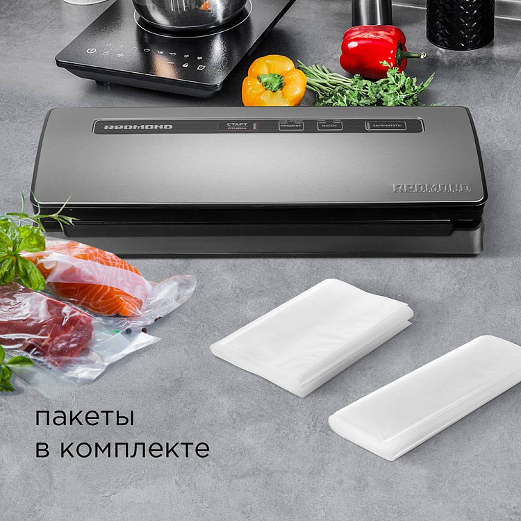 Вакуумный упаковщик РЕДМОНД RVS-M020 (серый металлик) - фото 4 - купить в интернет-магазине Редмонд