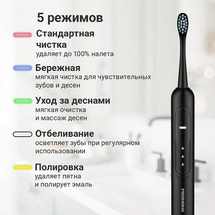 Электрическая зубная щетка РЕДМОНД TB4604 (черный) - фото 3 - купить в интернет-магазине Редмонд